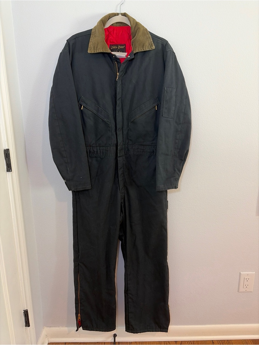 Walls Zero Zone Insulated Coveralls M Short Lined Jumpsuit Canvas Workwear Navy